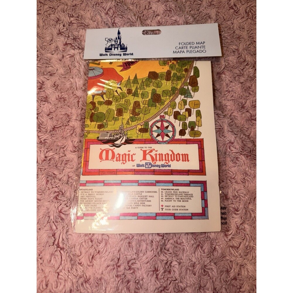 Walt Disney World 50th Anniversary Vault Series Vintage Magic Kingdom Folded Map
